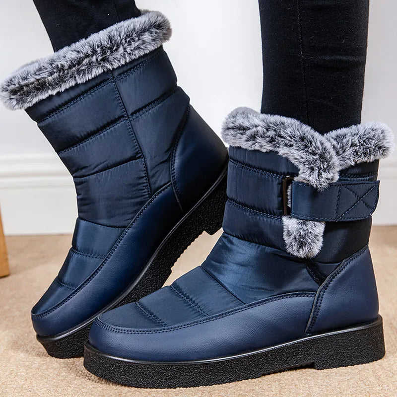 Women's Boots Low Heels Winter Boots For 2024 Winter Shoes Women Snow Boots Ankle Warm Fur Botas Mujer Platform Winter Footwear