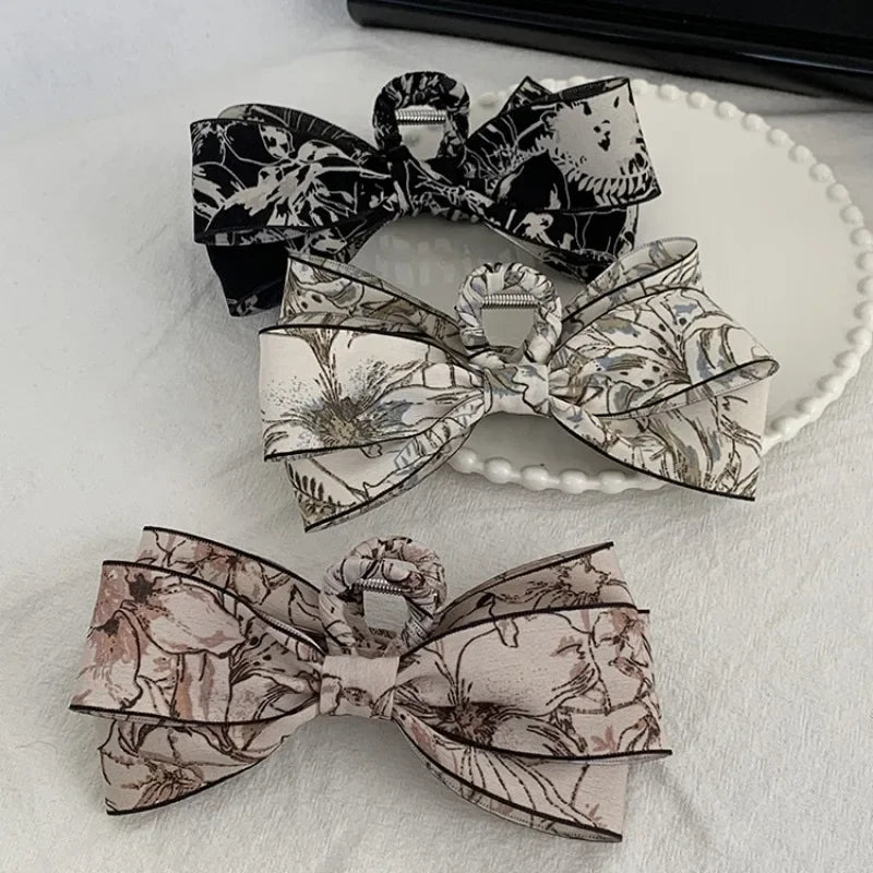 Fabric Bow Hairpin Temperament Elegant Women Hair Claw Clips Princess Headdress Fashion Large Grab Clip Female Hair Accessories