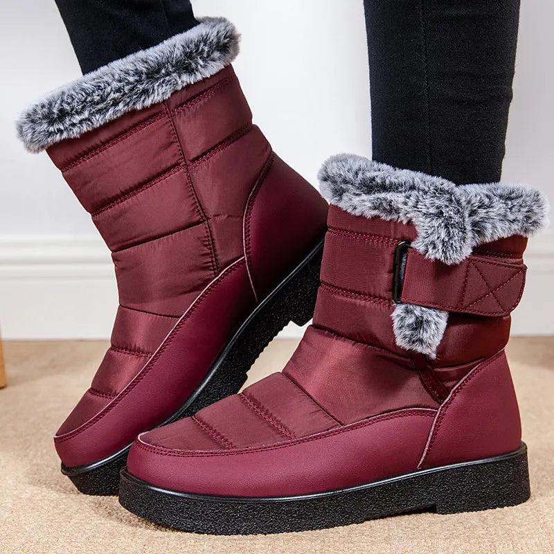 Women's Boots Low Heels Winter Boots For 2024 Winter Shoes Women Snow Boots Ankle Warm Fur Botas Mujer Platform Winter Footwear